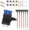 8pcs Mini Fuse Holder Adapter,12V/24V Add-a-Circuit Fuse Tap Kit with Heat Shrink Terminals, Micro 2 Blade Fuse Holder & Wire Harness, Includes 8 Micro 2 Fuses (5A/10A/15A) and Fuse Puller