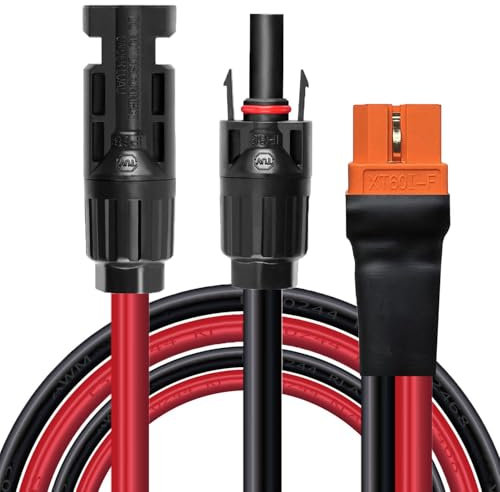 ZkeeShop Solar a XT60i Cable 10AWG XT60I-F Solar Cable 6mm2 Extensión Cable Compatible para Ecoflow Portable Power Station (0.6M)
