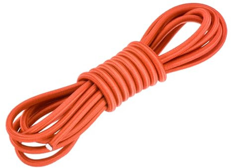 DMiotech 6mm Shock Cord, 3 M Orange Bungee Cord Tent Pole Shock Cord Round Elastic Kayak Rope Stretch String Marine Grade Heavy Polyester for DIY Projects Tie Downs