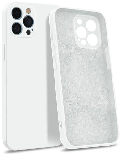 MyGadget Coque Silicone Compatible avec iPhone 13 Pro Max [ Quadruple Protection ] - Case Rigide avec Doublure Microfibre - Cover Blanc
