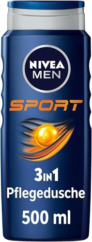 NIVEA MEN Sport Duschgel, Pflegedusche mit vitalisierendem Limonenduft und erfrischendem Schaum, Männer Duschgel mit Mineralien für Körper und Haar (500 ml) (Packung mit 5)