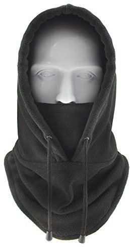 VERTAST camo Sturmhaube Winter Outdoor kopfabdeckung für Skifahren Radfahren Wandern Jagd verdicken Nackenwärmer Kopfbedeckung Kapuze (Schwarz DT)