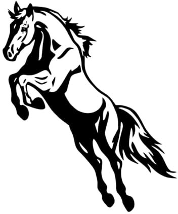 Retro springen Pferd selbstklebende Vinyl Tapete für Baby Kinder Zimmer Dekor Vinyl Kunst Sport Pferd Mutual-L-67x86cm-Black