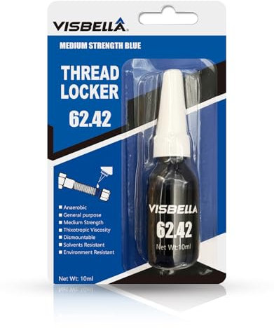 Visbella Schraubensicherung Locktight Schraubenkleber Schraubensicherung Kleber Anaerober Klebstoff für Abdichten und Verriegeln 10ML (Mittelfest Blau 62.42)