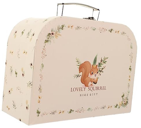 Angoily Dekorativer Pappkoffer für Aufbewahrung Handgefertigter Geschenkkoffer für Hochzeiten Geburtstagsfeiern und Feste für Süßigkeiten und Kleine