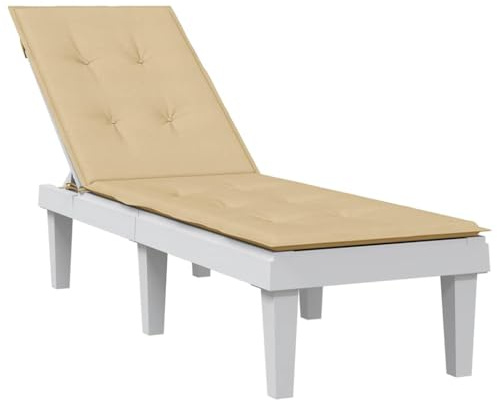 Teenpull Liegestuhl-Auflage Melange Beige, 180x50x4 cm, UV-beständig, weiche Polsterung für Outdoor Gartenmöbel, rutschfest