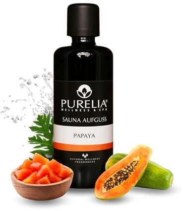 PURELIA Saunaaufguss Konzentrat Papaya 100 ml natürlicher Sauna-aufguss - reine ätherische Öle