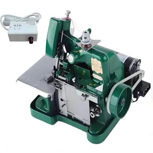 LXMydriasis Máquina Overlock, Remalladora Industrial de 3000 Puntadas por Minuto, con Marco Metálico, Capacidad 3 Puntadas, para Coser Dobladillos y Telas Resistentes en el Hogar