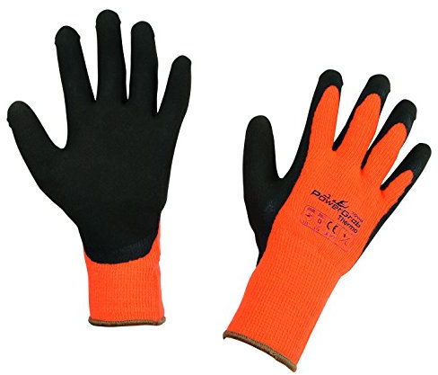 Kerbl 297382 PowerGrab Thermo Strickhandschuh Latex mit Acrylfutter Größe: 8, orange
