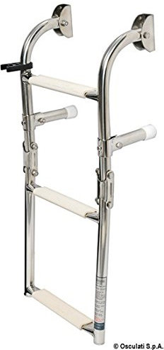 Navyline Edelstahl Klapp-Badeleiter mit 3 Stufen - 630mm - Standard Ausführung
