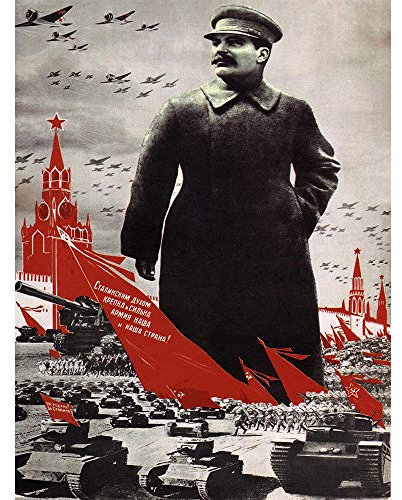 Wee Blue Coo Political Army Stalin Kremlin Soviet Union Vintage Art Print Poster Wall Decor 12X16 Inch