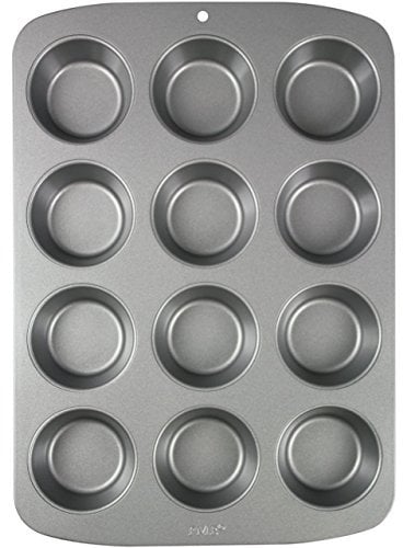 PME CSB110 Carbon Steel Non-Stick 12 Cup Muffin Pan , Grey