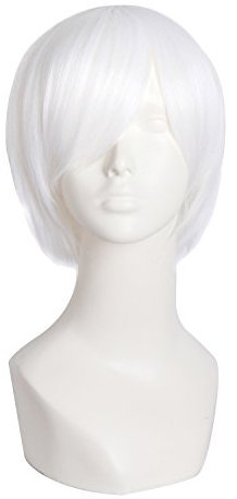 MapofBeauty Cosplay Kostüm Männer kurze gerade Perücke (weiß)