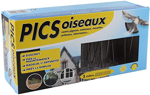 Caussade IREPOIPIC Dezente Pics, 1 Meter Schutz, gebrauchsfertig, einfach anzubringen, für Tauben, Spatzen, Möwen, Seile, Stare, Blau, 25 x 8 x 12 cm