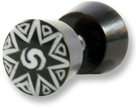 ISLAND PIERCINGS 1 Paar ! Fake Piercing Plug Ohrringe GESCHRAUBT Handarbeit Horn F101