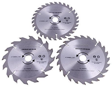 Professional 3 pce TCT Circular Saw Blades 160mm with 30mm Bore and Adapter Rings PA020 TTT