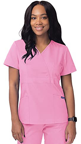 Sivvan Women's Scrubs Mock Wrap Top - S8302 - Sherbet - 5X
