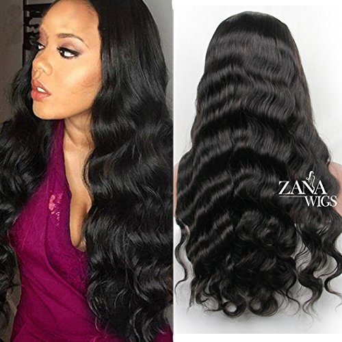 zanawigs Natural Body Wave Lace Front Perücke Wet Wellig Indisches Virgin Echthaar Perücken für Frauen Natürliche Farbe