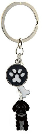 BbearT® Schlüsselanhänger aus kleinem Hundemetall mit Schlüsselbund Keyring Key Tags Car Keyring Pocket Charm Schwarz Poodle -B