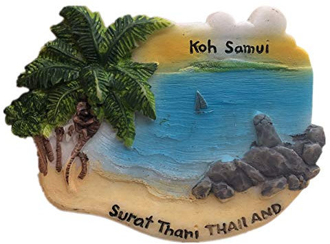Kühlschrankmagnet KOH Samui Thailand Asien 3D Harz Handgemachtes Handwerk Tourist Travel City Souvenir Sammlung Brief Kühlschrank Aufkleber