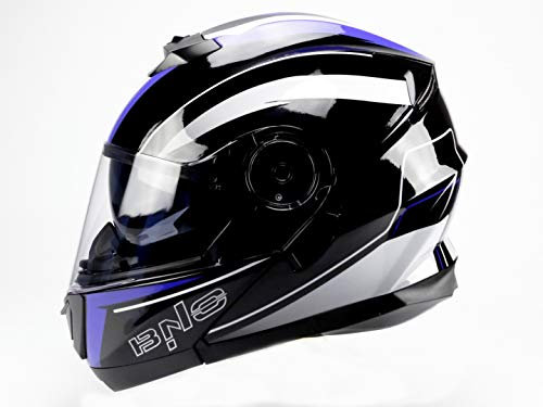 BNO Flip-2 Flup Up Helm Klapphelm Madular Helm (L, Blau Schwarz)