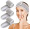 KinHwa Kosmetik Stirnband Frottee,Kosmetik Mikrofaser Haarband, Haarschutzband mit Klettverschluss für kosmetische Behandlungen, Haarschutz bei Schminken, Sport, Yoga, waschbar (3 pack, light gray)