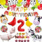 Suministros de fiesta de cumpleaños para niños y niñas, decoración de fiesta de cumpleaños de animales de granero, decoración de fiesta de cumpleaños de granja, pancarta de feliz cumpleaños cupcakes