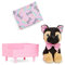 Glitter Girls Puppenzubehör – Kuscheltier Hund Deutscher Schäferhund Jax mit Hundebett und Hundekissen – Accessoires für 36 cm Puppen, Plüschtier Spielzeug für Kinder ab 3 Jahre (3 Teile)