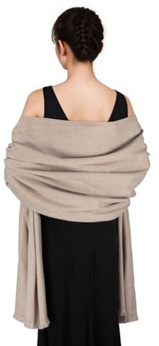 SWAT PANY Schal Beige Damen Winter Schals Tücher für Damen Pashmina Winterschal Stola Damen für Festlich Abendkleid