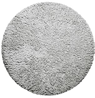 Teppich - Läufer, nachhaltig, modern, einfarbig, kuschelig weich und sehr flauschig, Hochflor bestens geeignet für Wohnzimmer, Schlafzimmer, Kinderzimmer, Matteo (80 cm rund, Grau Silber)