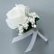 Duories 4 Stück Ansteckblume Hochzeit mit Anstecknadel Seidenband,Künstliche Rose Blume Hochzeitsbrosche,Hochzeit Zubehör Brautaccessoires,Boutonniere für Hochzeiten Bankette Jubiläumsdaten (Weiß)
