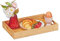 Relaxdays 4 x 30 x 20 cm Bambú, Bandeja Desayuno Cama, Asas, Borde Alto, Rectangular, Madera Natural, Tablero de Fibras