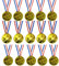 15 Stück Gewinner Medaillen Gold, Sieger Medallien Olympiade Kindergeburtstag Kunststoff Gewinner Medaillen für Kindergeburtstag Party Spiele Prizzes Sportstag Spielzeug Wettbewerb Auszeichnungen
