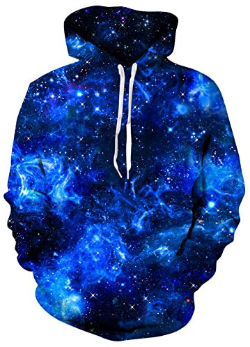 Loveternal Hoodies Männer 3D Galaxis Druck Kapuzenpullover Langarm Cosplay Pullover Leichte Sweatshirts Mit Taschen S