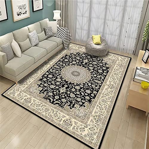 Kunsen Teppich kinderzimmer babyzimmer Teppich Schwarzer Teppich grau Bedruckte Dekoration maschinenwaschbar ohne Verformung küche Teppich 70X140CM