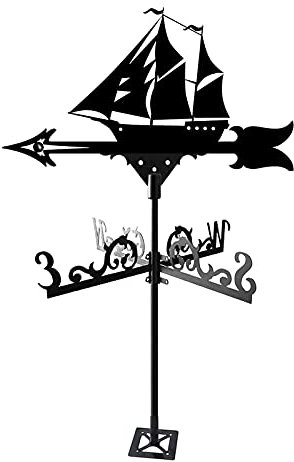 ANCNA-U Girouettes Classique Bateau Pirate voilier Cour extérieure girouette girouette en Fer forgé girouette cuirassé girouette métal girouette girouette Jardin Patio Cour Ornement déco