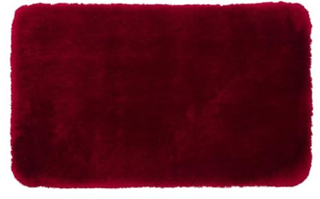 Gözze - Deluxe Badteppich mit extra hohem Flor, 100% Polyester (Mikrofaser), Mit Antirutschbeschichtung, 70 x 120 cm - Bordeaux