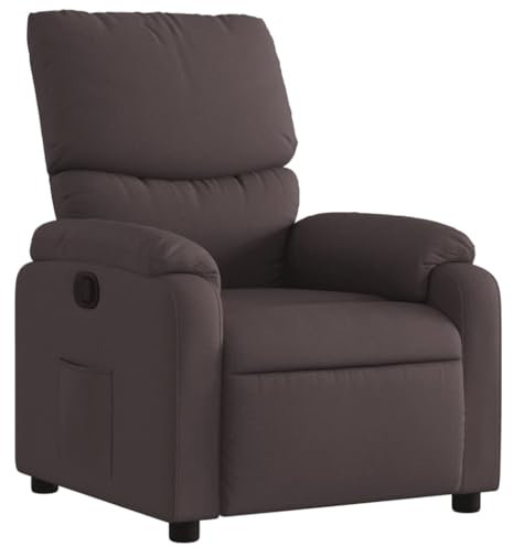 vidaXL Sillón Reclinable, Silla con Respaldo Reposabrazos, Sillón de Televisión Relax Descanso, Asiento para Salón Hogar, Tela Marrón Oscuro