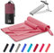 Blumtal Fitness Handtuch im 2er Set - Microfaser Sporthandtuch Fitnessstudio 180 x 90 cm + Mikrofaser Handtuch 80 x 40 cm - Microfaser Handtuch groß & klein - Gym Handtuch - Handtuch Microfaser - Pink