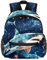 Star mit Haifischmuster kleine Kinder Rucksack, Kleinkind Jungen Schultasche, passend für 3 bis 8 Jahre alte Kinder, Mehrfarbig 7, 25.4x10x30 CM/10x4x12 in