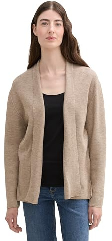 TOM TAILOR Damen 1042994 Cardigan Strickjacke, 14854-Blush Grey Melange, M