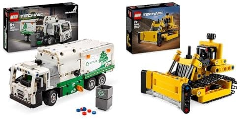 LEGO Technic Mack LR Electric Camion Poubelle, Jouet de Camion Électrique, Véhicule de Recyclage & Technic Le Bulldozer, Jouet de Construction pour Enfants, Véhicule Excavateur