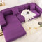 Bishilin Sofa Überzug 4 Sitzer 235-300CM, Couchbezug Stretch Eckcouch Modern Einfarbig Sofaüberwurf Sofabezug Ecksofa Universal Violett