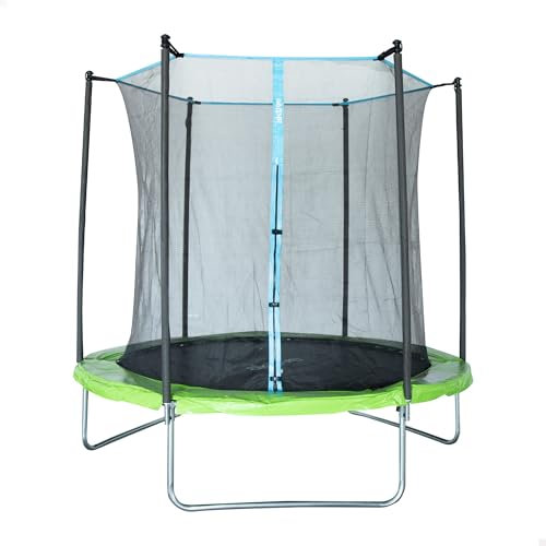 AKTIVE Kinder-Trampolin, Ø 244 x 239 cm, Sprungzone Ø 180 cm, maximales Gewicht 50 kg, gepolsterter Rand, Reißverschluss und Schnallen, Kinder-Trampolin für Kinder, ab 6 Jahren (54275)