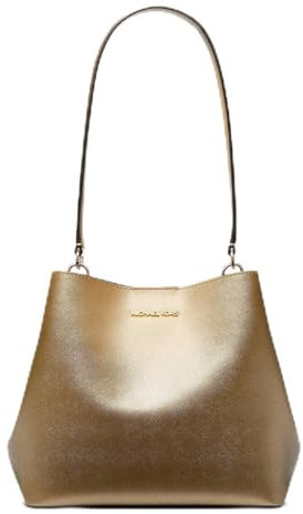 Michael Kors Pratt Medium Signature Logo Umhängetasche, pale gold, Medium