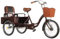 Großes Dreirad für Erwachsene, 20-Zoll-Tandem-Dreirad mit Rücksitz für ältere Menschen, 3-Räder-Cruiser-Dreirad mit Hinterkabine, höhenverstellbarem Sattel und Lenker, Lastendreirad