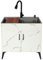Armadietto per lavello da cucina con dispenser di sapone e spazioso mobiletto da cucina, autoportante, ideale per lavanderia, giardino, ristorante, lavandino, con armadietto