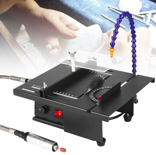 HNBYLMM Multifunctional Table Saw, 1800W Mini Desktop Electric Saw, Speed & Angle Adjustable, 0-90° Cutting, 40MM Cutting Depth, Portable Table Saw for Crafts, for DIY, Wood, Acrylic Cutting