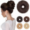 Benehair Haarteil Mit Gummiband Dutt Haarteil Haargummi Mit Haaren Synthetisch Haarverlängerung Haardutt Messy Bun für Damen Mädchen(Karamellbraun, 55g)