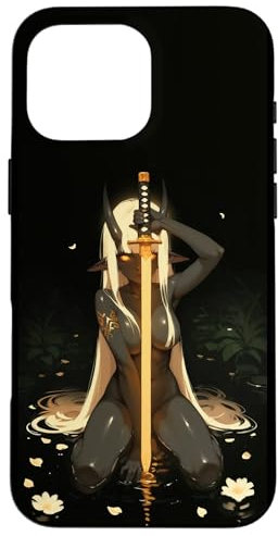 Demon Anime Girl Horns Katana Hülle für iPhone 16 Pro Max